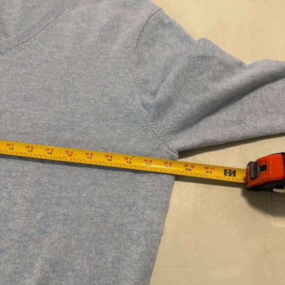 Cremieux Luxury Cashmere Light Blue Vneck Knit Pullover Sweater Mens size Large - Picture 7 of 8
